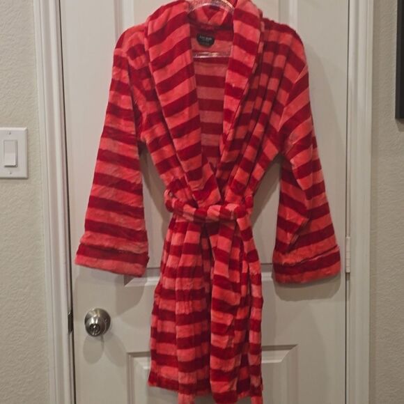 Kate Spade New York L/S Short Robe- Candy Stripe - Picture 4 of 7